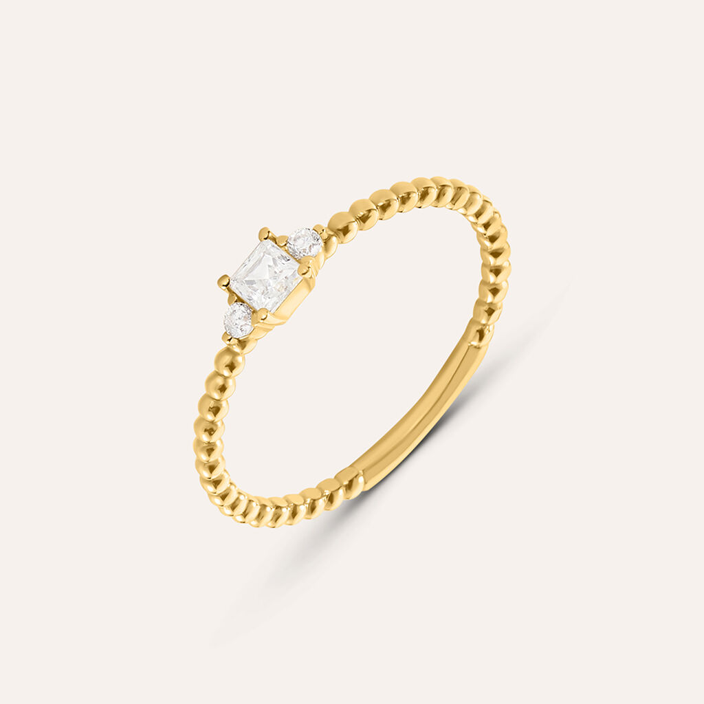 Anello Trilogy Claire Oro Giallo Cubic Zirconia