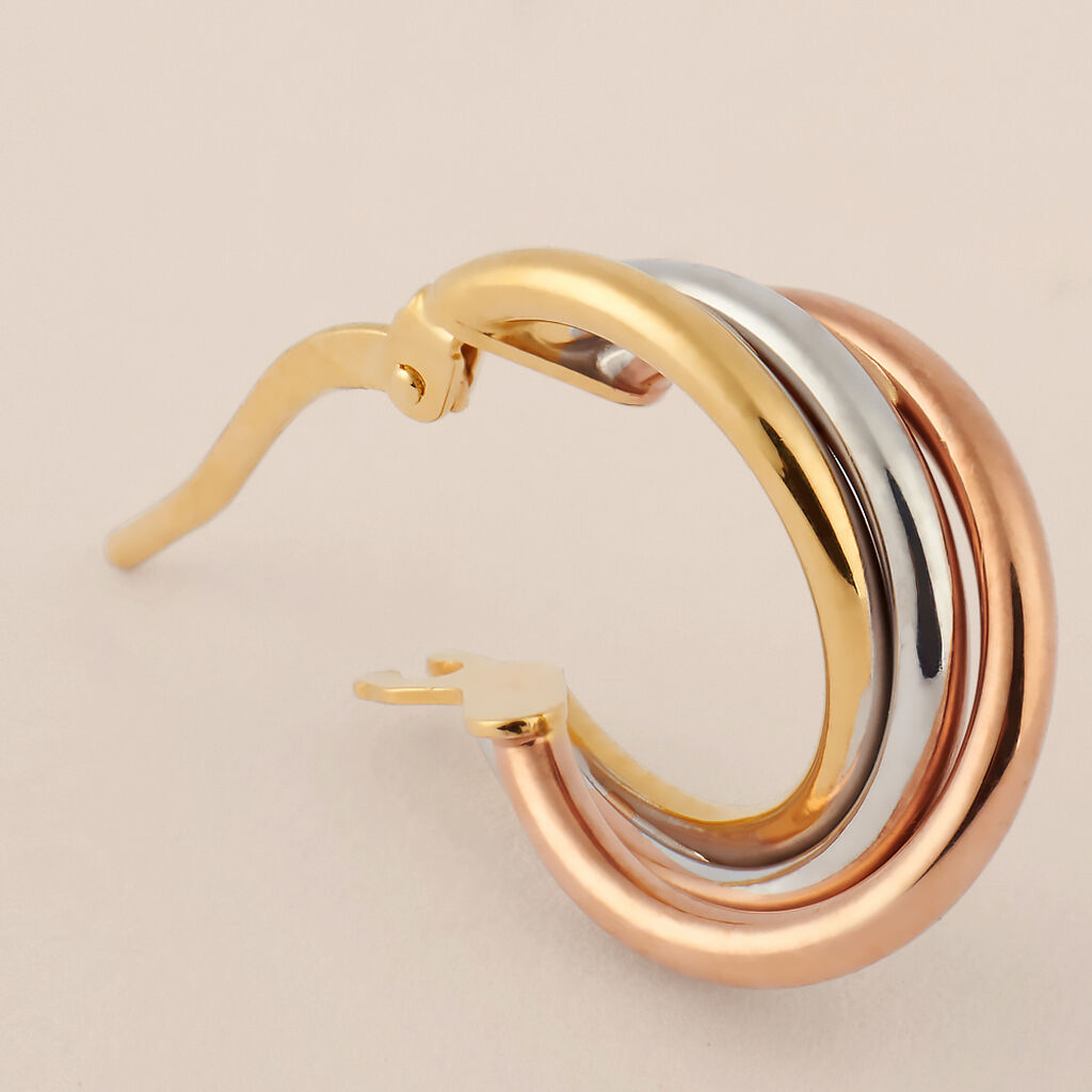 Orecchini A Cerchio Toujours Oro Tricolore