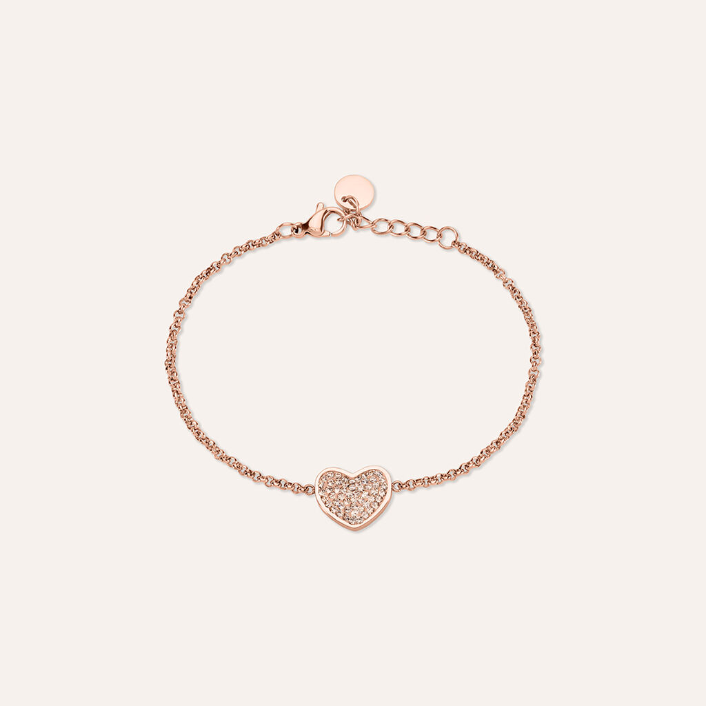 Bracciale Aura Acciaio Rosa Cristallo