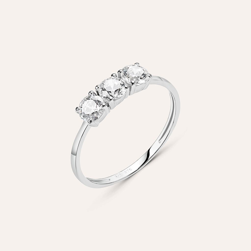 Anello Trilogy Claire Oro Bianco Cubic Zirconia - Anelli con Pietre Donna | Stroili