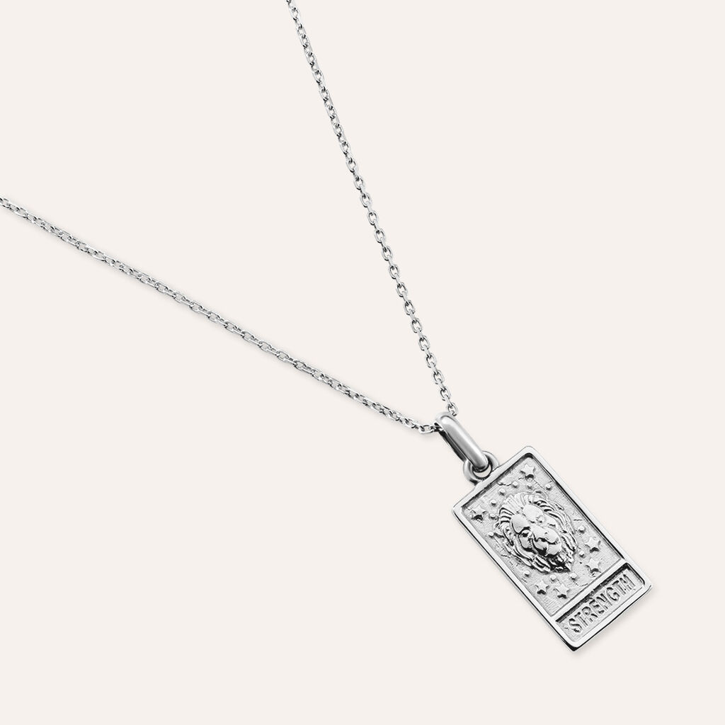 Pendente Tarocchi Carta Della Forza Love Beats Argento Rodiato