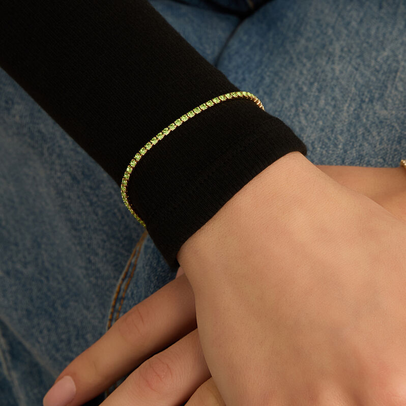 Bracciale Tennis Romantic Shine Metallo Dorato Cristallo - Bracciali Tennis Donna | Stroili