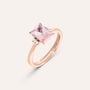Anello Solitario Violet Ottone Rosa Cristallo