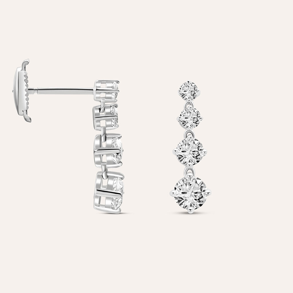 Orecchini Pendenti Diamade Oro Bianco Diamante Lab-Grown - Orecchini Pendenti Donna | Stroili