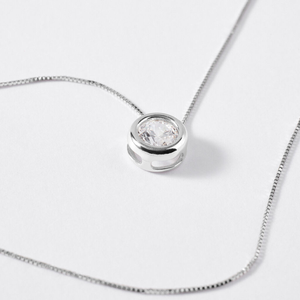 Collana Punto Luce Claire Oro Bianco Cubic Zirconia - Collane Punto Luce Donna | Stroili