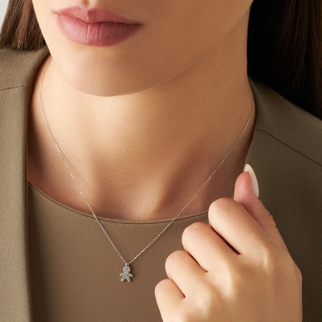 Collana Claire Oro Bianco Cubic Zirconia - Collane Donna | Stroili