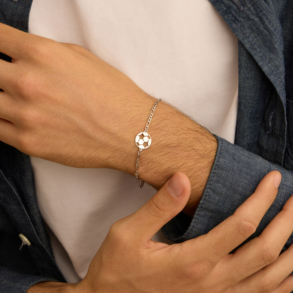 Bracciale Catena Gentleman Argento Rodiato