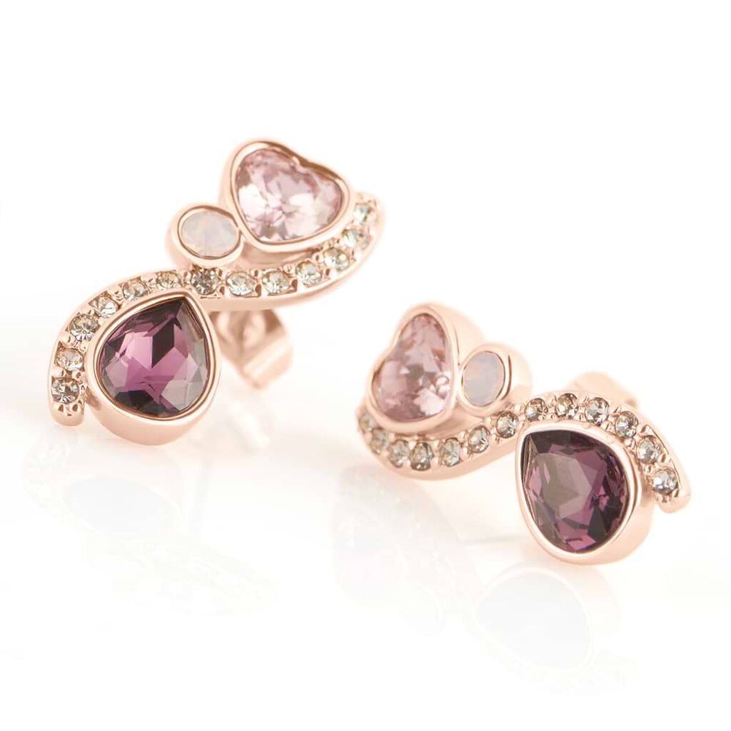 Orecchini Lobo Violet Ottone Rosa Cristallo - Orecchini a Lobo Donna | Stroili