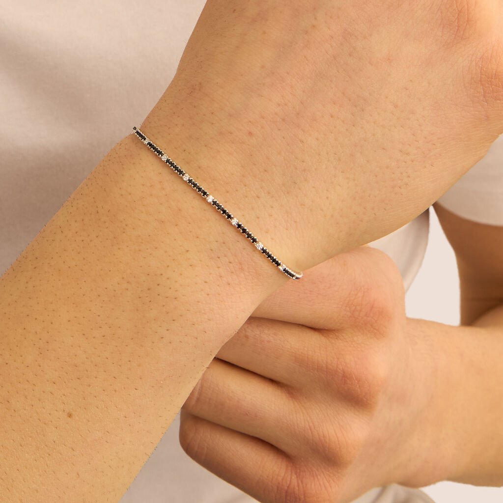 Bracciale Tennis Gentleman Argento Rodiato Cubic Zirconia