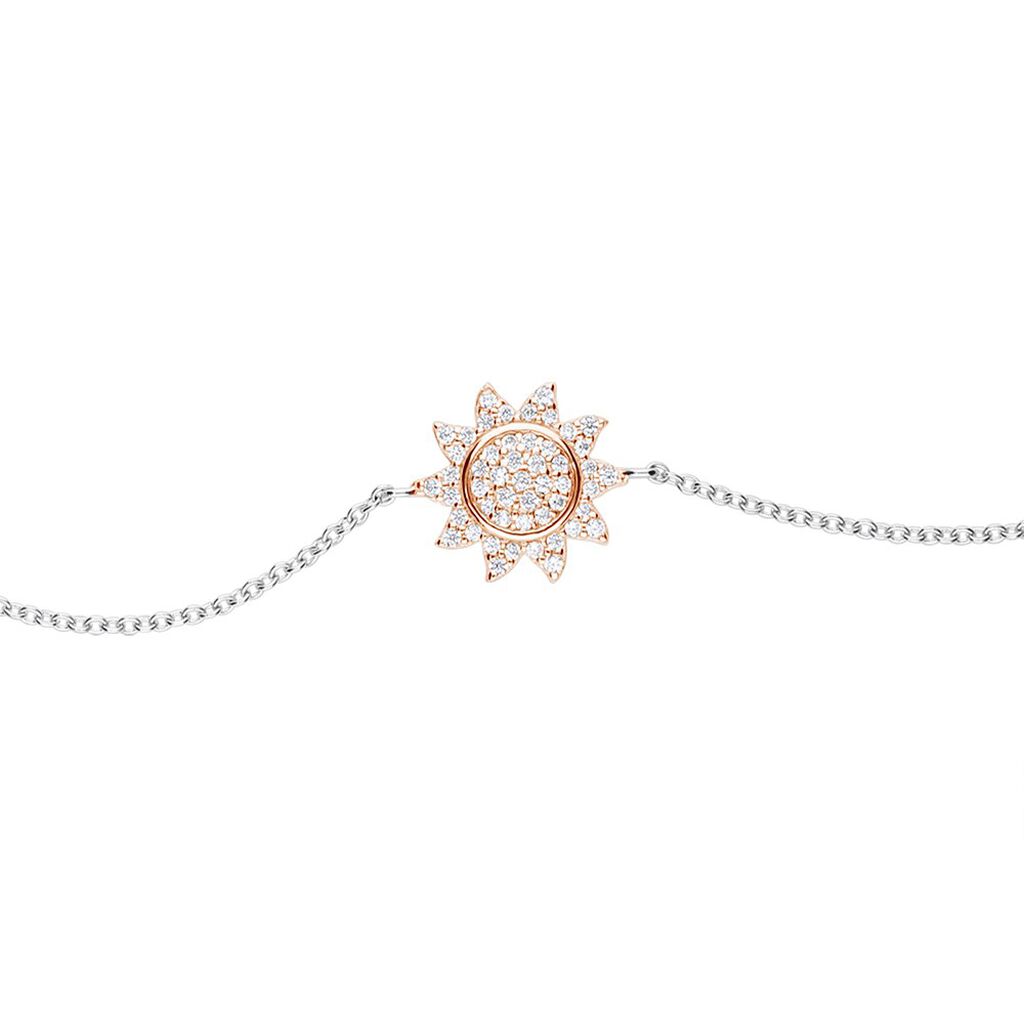Bracciale Silver Moments Argento Bicolore Bianco / Rosa Cubic Zirconia - Bracciali Amicizia Donna | Stroili