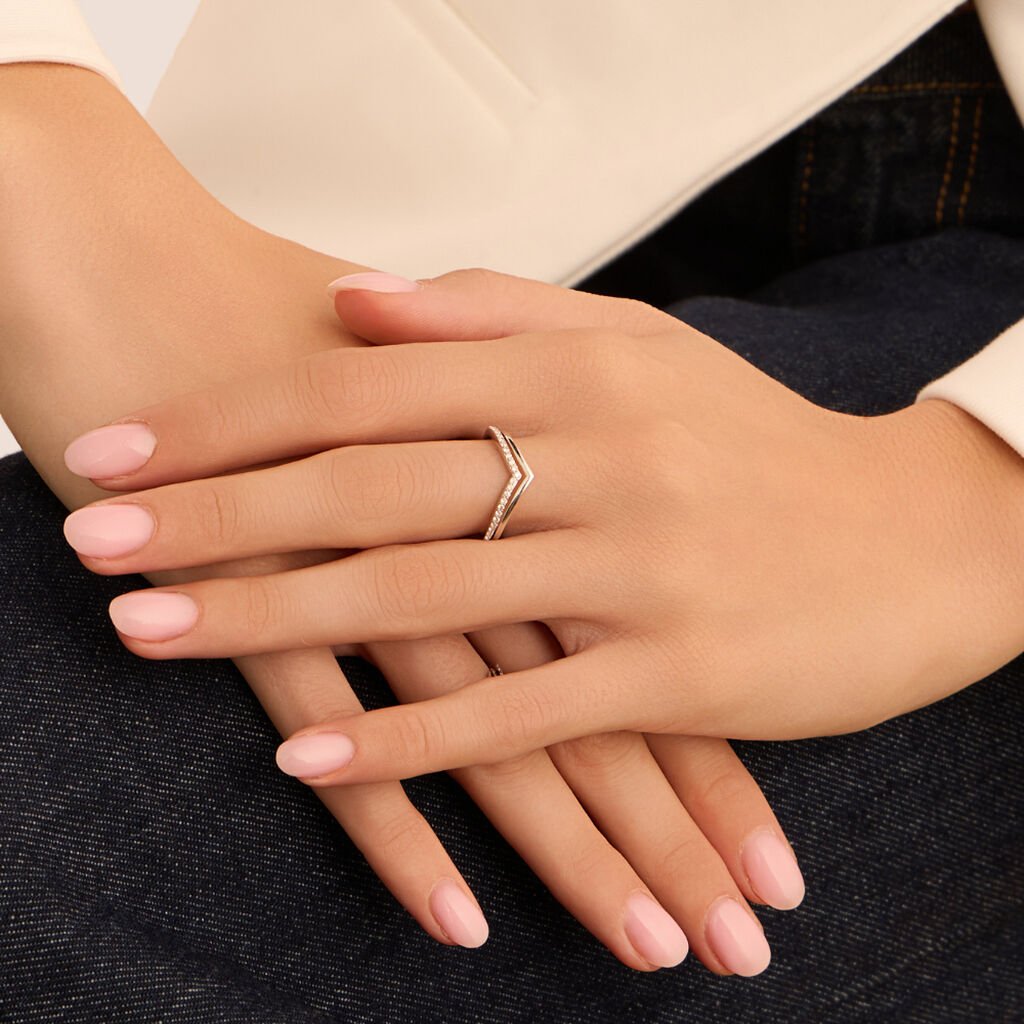 Anello Fantasia Sophia Oro Bianco Diamante