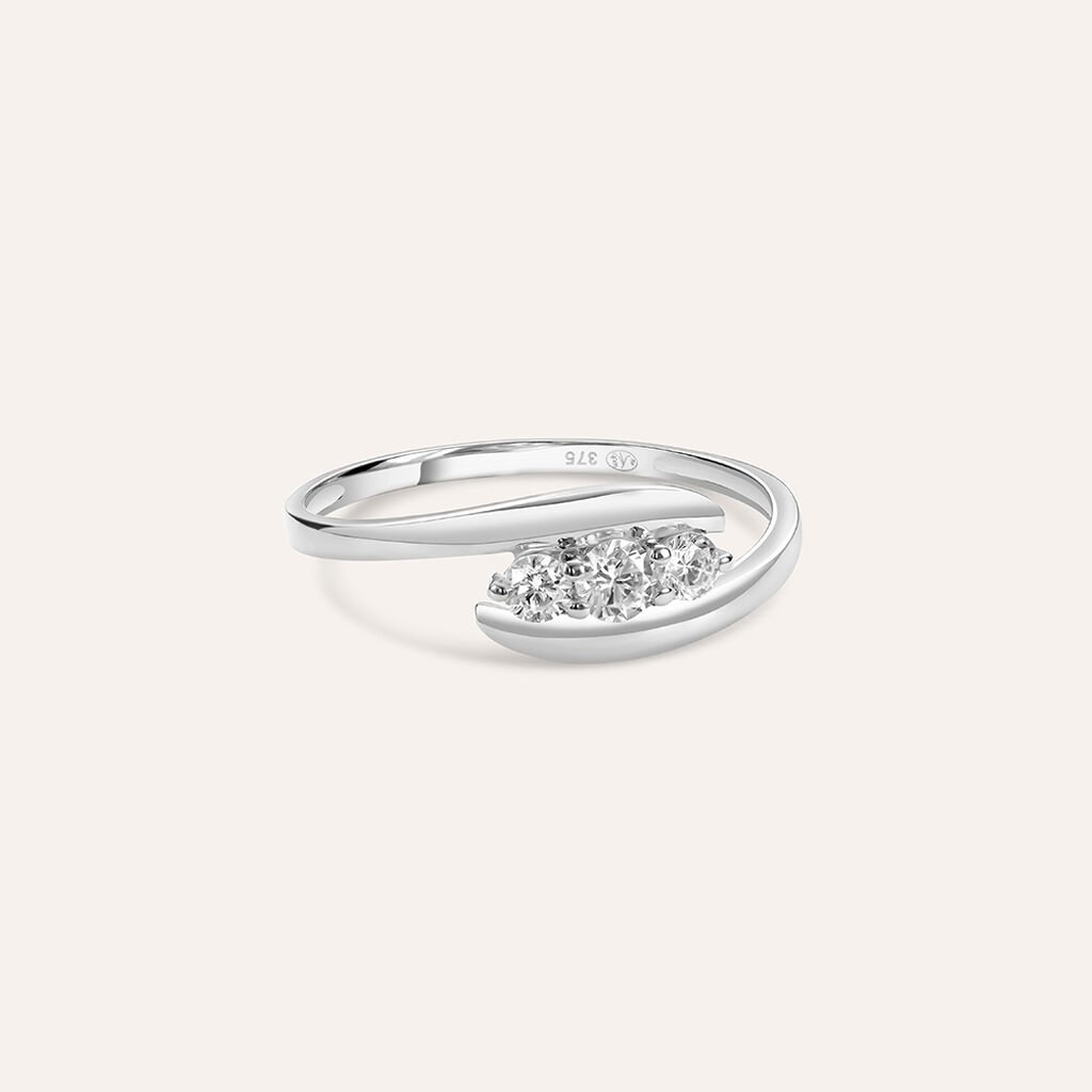 Anello Trilogy Claire Oro Bianco Cubic Zirconia - Anelli con Pietre Donna | Stroili