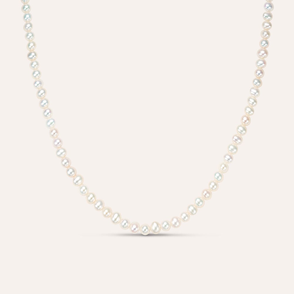 Elli Collana Donna Con Angelo E Perla D'Acqua Dolce In Argento 925 - Gioiello Elegante