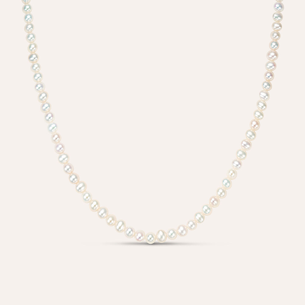 Elli Collana Donna Con Angelo E Perla D'Acqua Dolce In Argento 925 - Gioiello Elegante