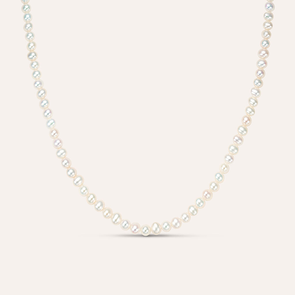 Collana Con Perla Acqua Dolce Oro Bianco Genesia - KPP239B775