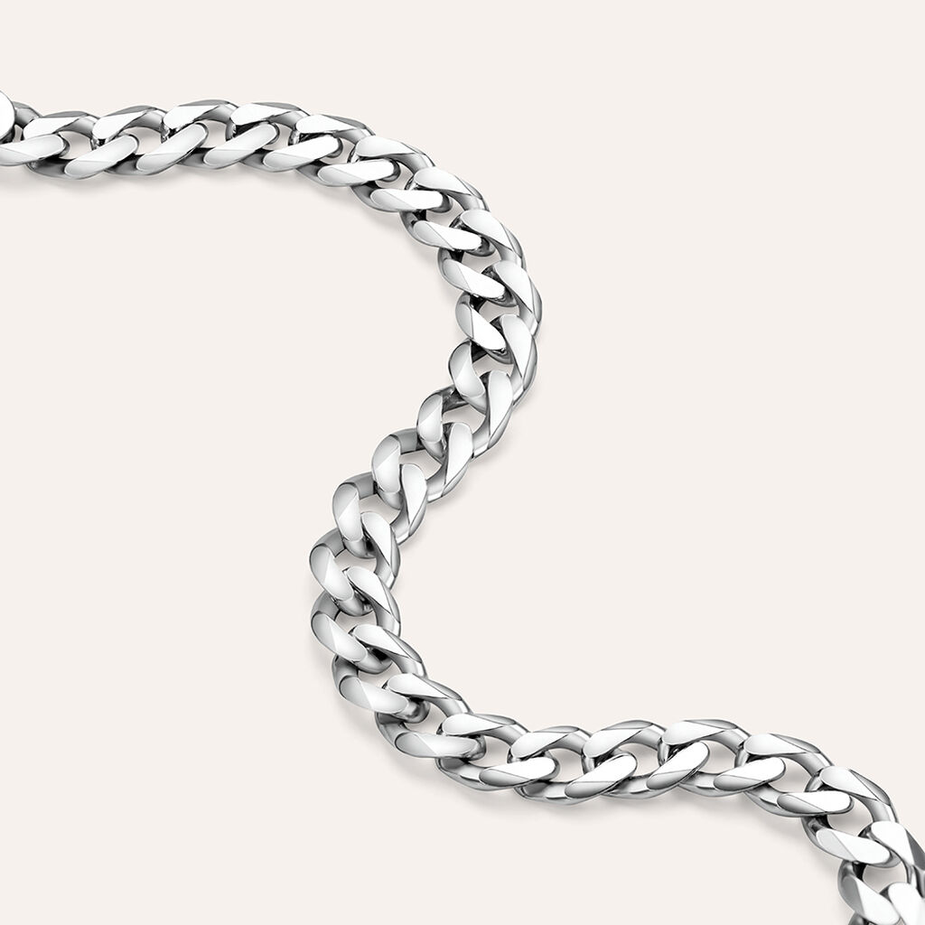 Bracciale Catena Gentleman Argento Rodiato