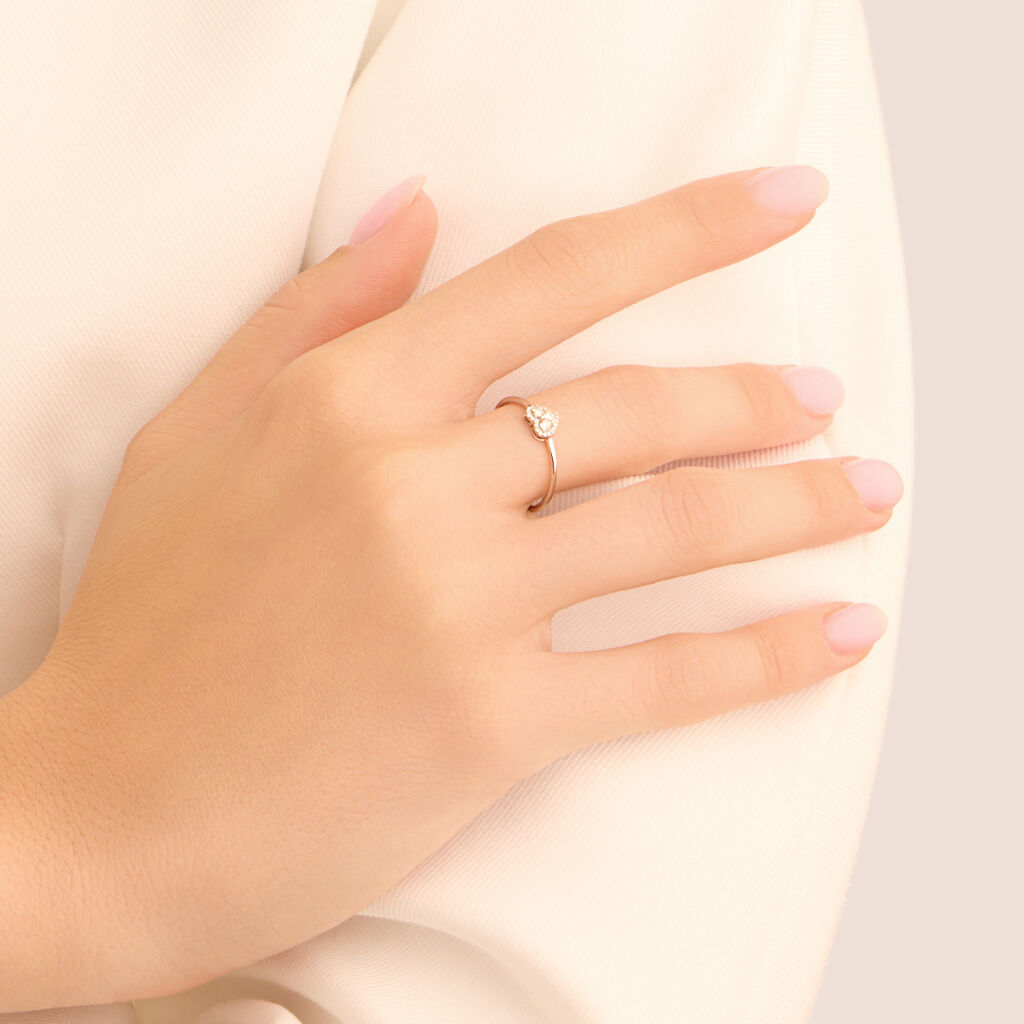 Anello Fantasia Sophia Oro Bianco Diamante