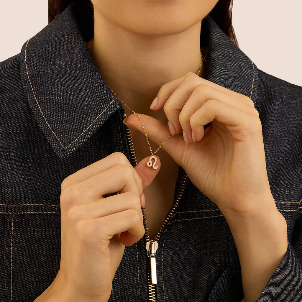 Collana Radiance Acciaio Dorato Cubic Zirconia