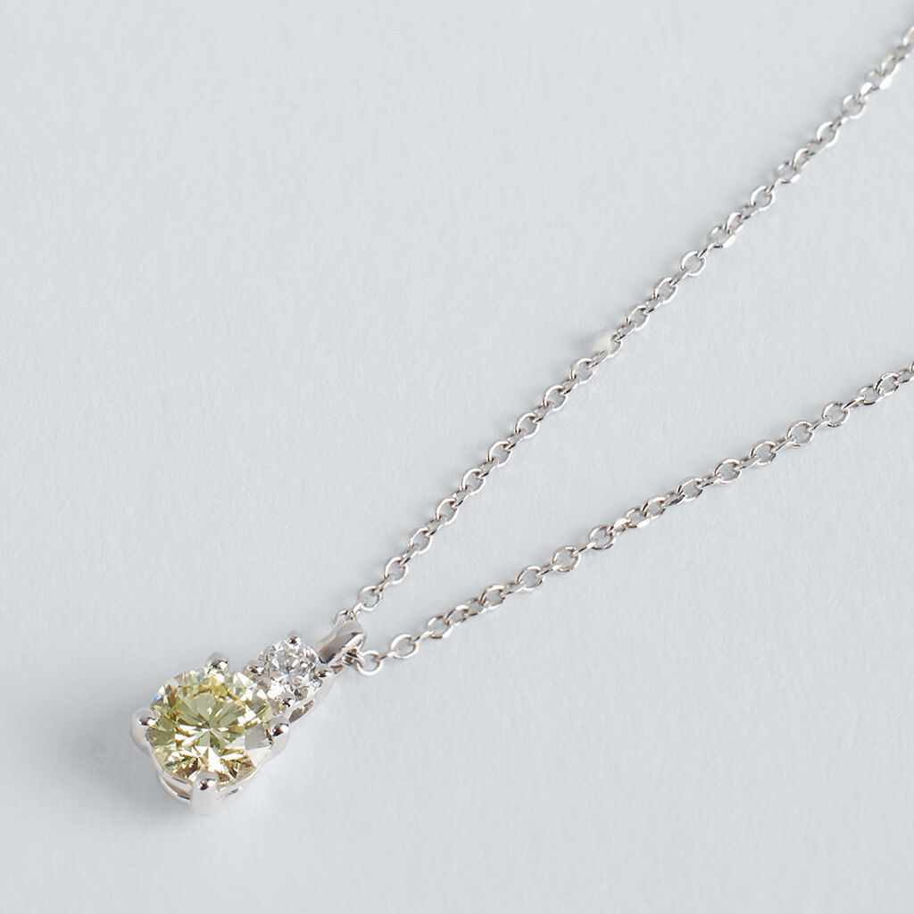 Collana Doppio Punto Luce Diamade Oro Bianco Diamante Lab-Grown - Collane Punto Luce Donna | Stroili