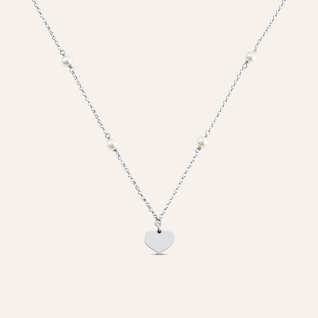 Collana Silver Pearls Argento Rodiato Perla sintentica
