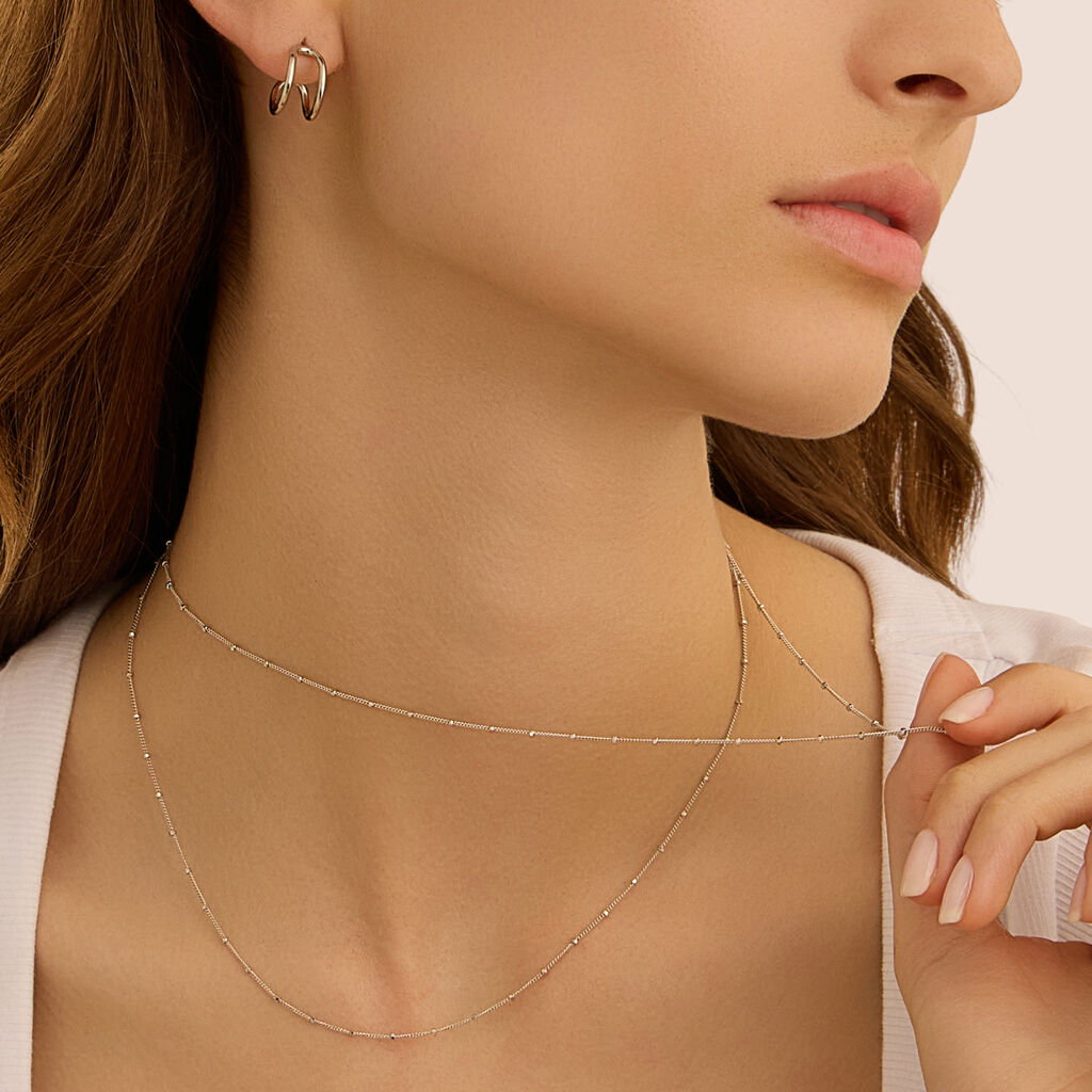 Collana Doppio Filo Silver Collection Argento Rodiato - Collane Donna | Stroili
