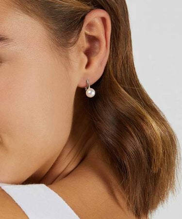 Orecchini Pendenti Gabrielle Oro Bianco Perla D'Acqua Dolce