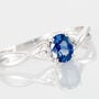 Anello Charlotte Oro Bianco Zaffiro Diamante