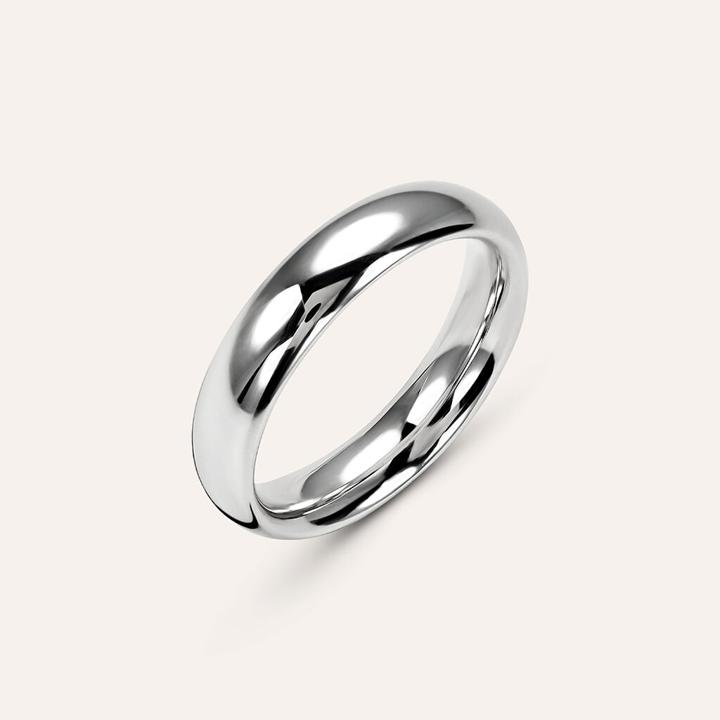 Fede Comoda Leggera 4.5 mm Oro Bianco - Anelli con Incisione Unisex | Stroili