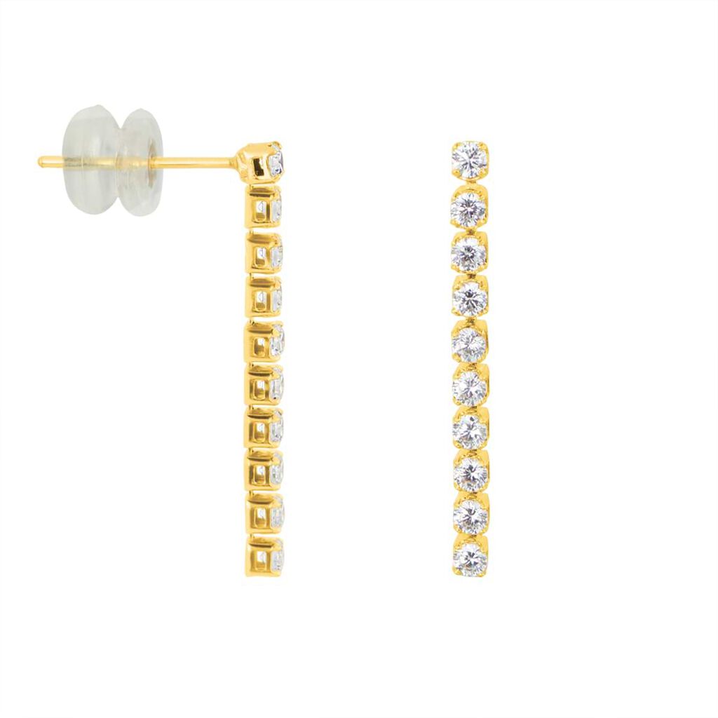 Orecchini Pendenti Tennis Claire Oro Giallo Cubic Zirconia - Orecchini Pendenti Donna | Stroili