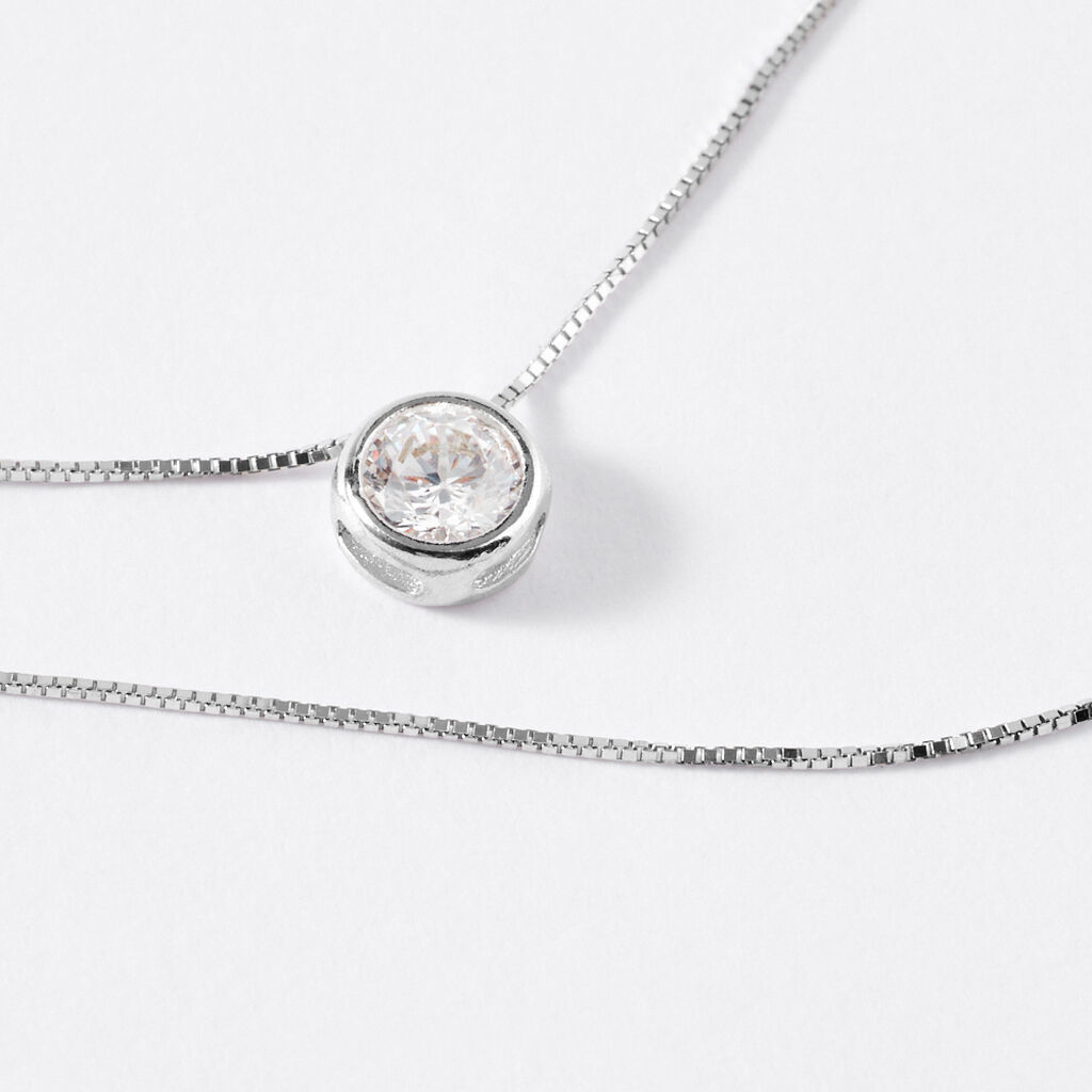Collana Punto Luce Claire Oro Bianco Cubic Zirconia - Collane Punto Luce Donna | Stroili