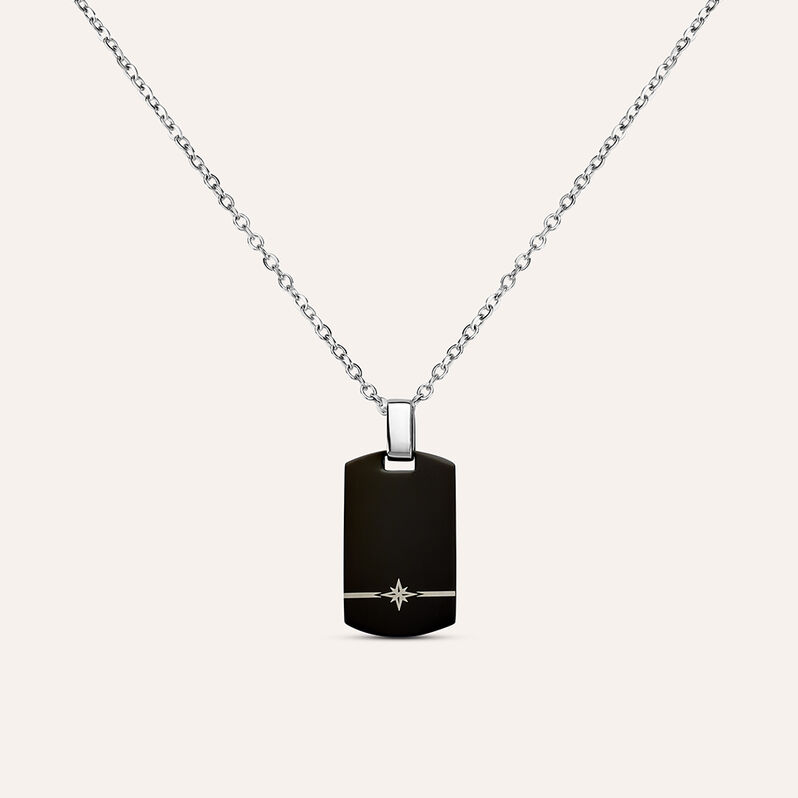 Collana Man Code Acciaio Bicolore Bianco / Nero - Collane Uomo | Stroili