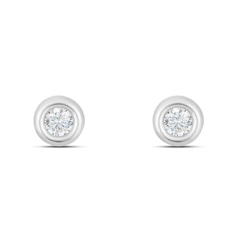 Orecchini Lobo Punto Luce Bon Ton Oro Bianco Cubic Zirconia - Orecchini a Lobo Donna | Stroili