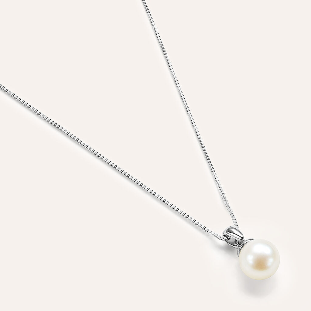 Collana Gabrielle Oro Bianco Perla Akoya