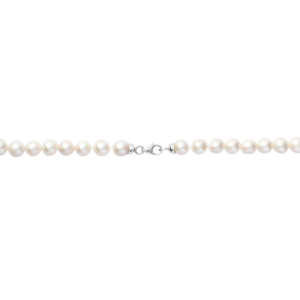 Collana Gabrielle Oro Bianco Perla D'Acqua Dolce Cristallo - Collane Donna | Stroili