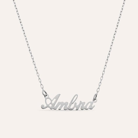 Collana Ambra Gold Names Oro Bianco - Collane Unisex | Stroili