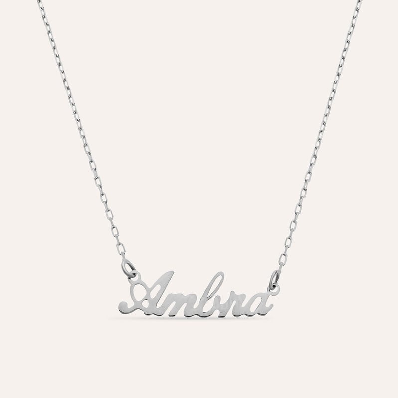 Collana Ambra Gold Names Oro Bianco - Collane Unisex | Stroili