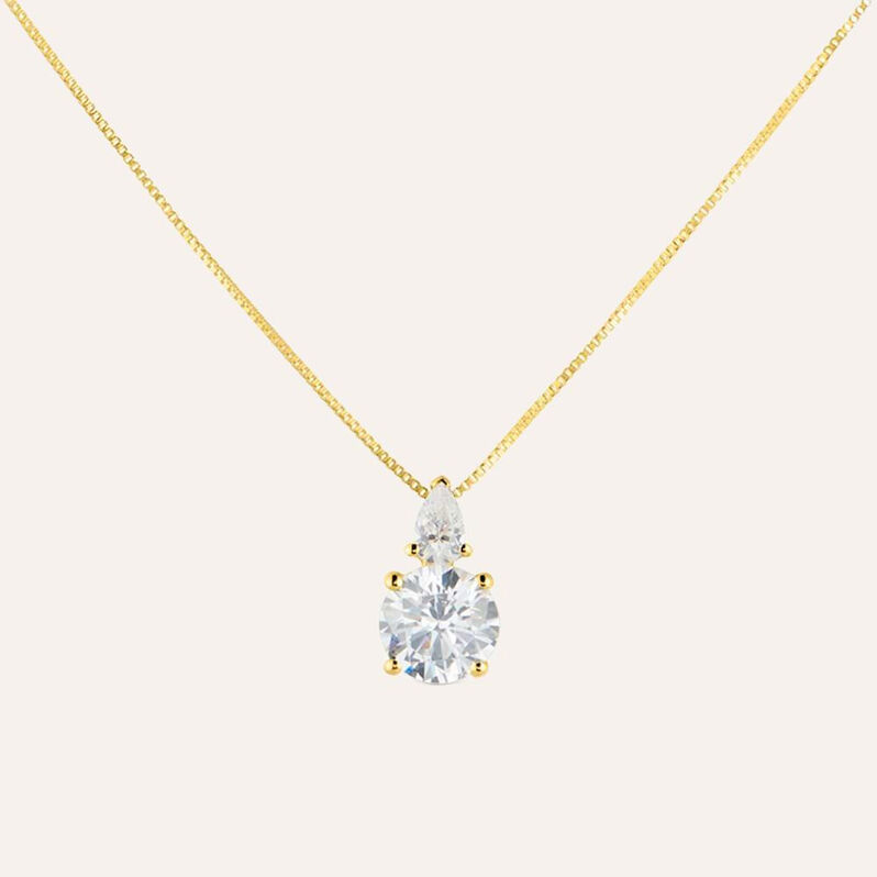 Collana Doppio Punto Luce Claire Oro Giallo Cubic Zirconia - Collane Punto Luce Donna | Stroili