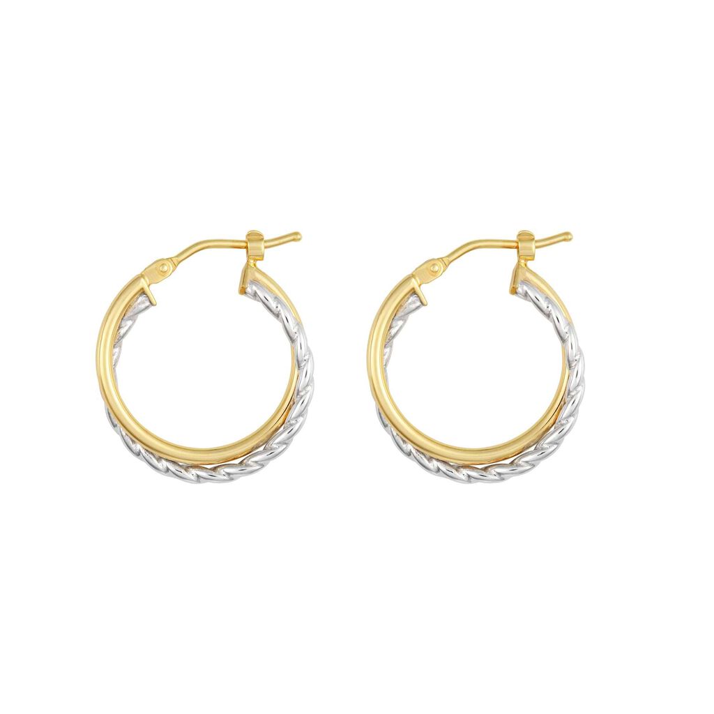 Orecchini A Cerchio Gold Essence Oro Bicolore