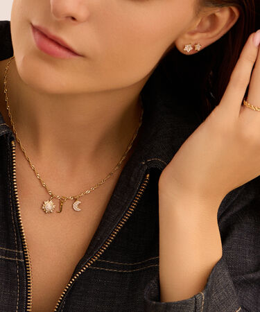 Orecchini Spaiati Bon Ton Oro Bianco Cubic Zirconia