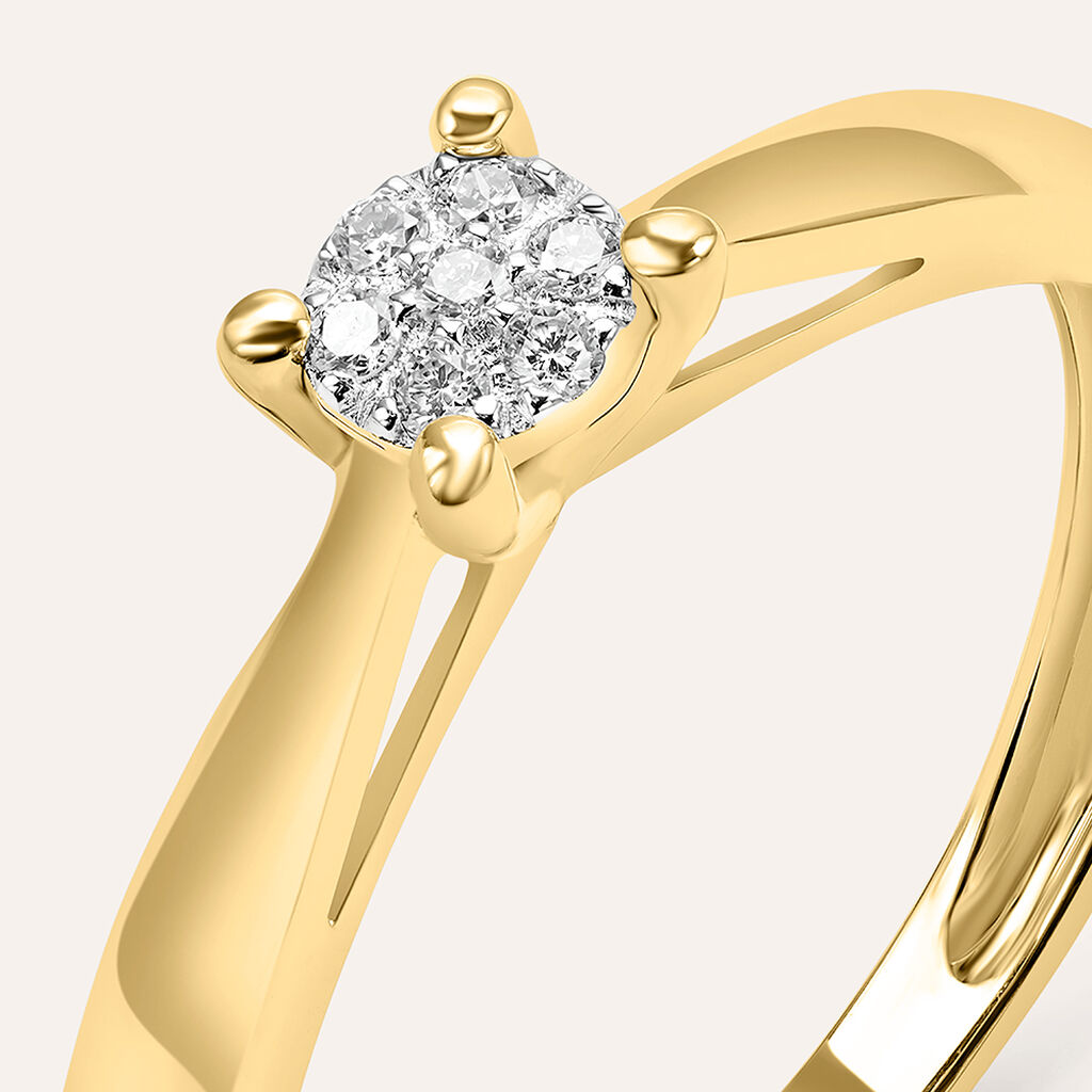 Anello Solitario Sophia Oro Giallo Diamante