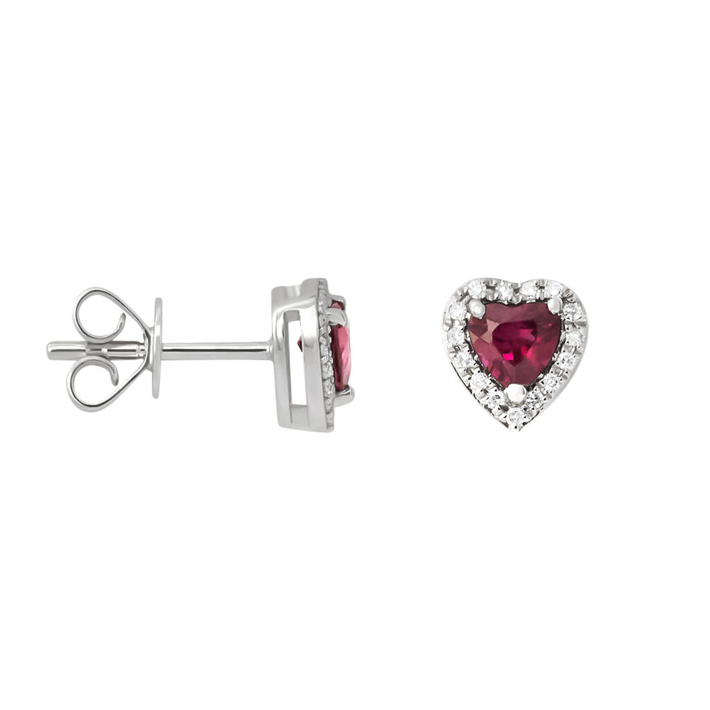 Orecchini Lobo Jasmine Oro Bianco Rodolite Diamante - Orecchini a Lobo Donna | Stroili