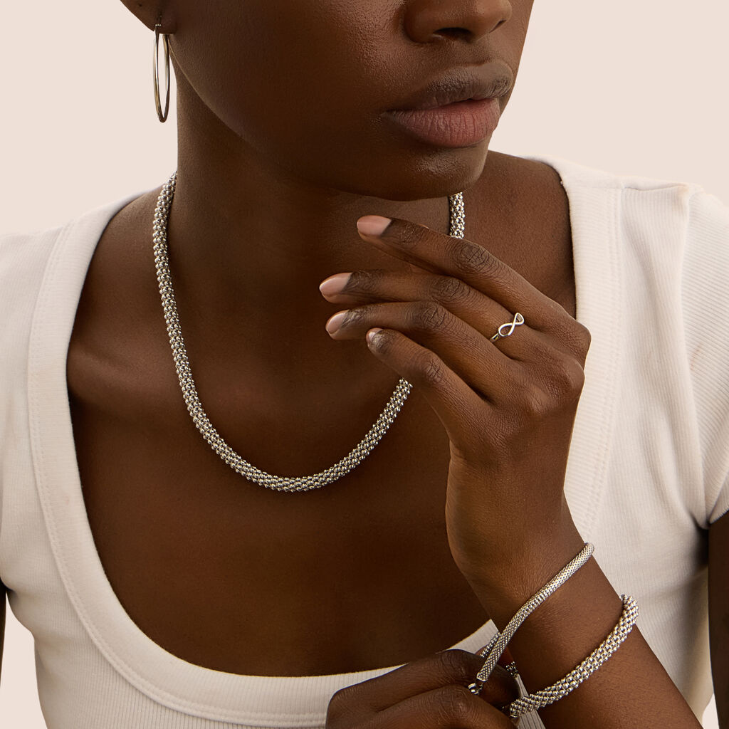 Orecchini A Cerchio Silver Collection Argento Rodiato