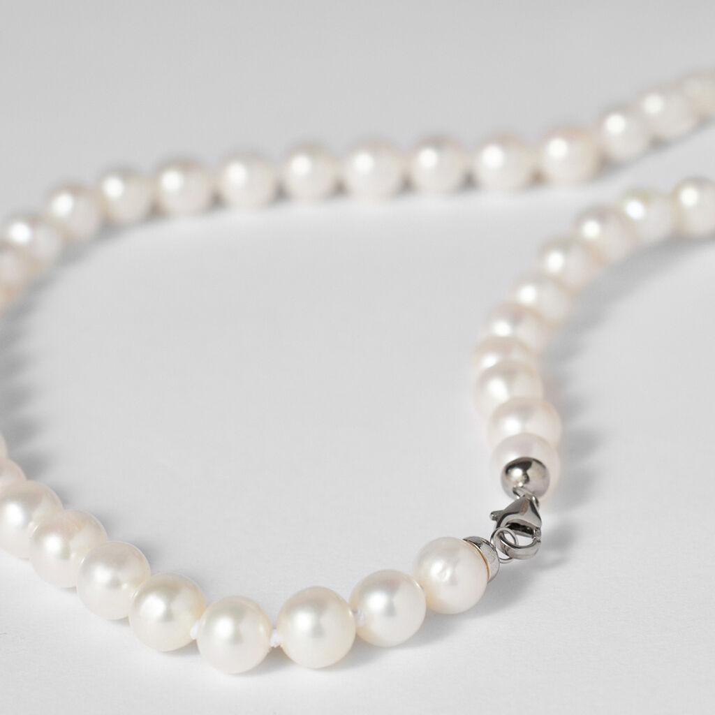 Collana Gabrielle Oro Bianco Perla D'Acqua Dolce - Collane Donna | Stroili