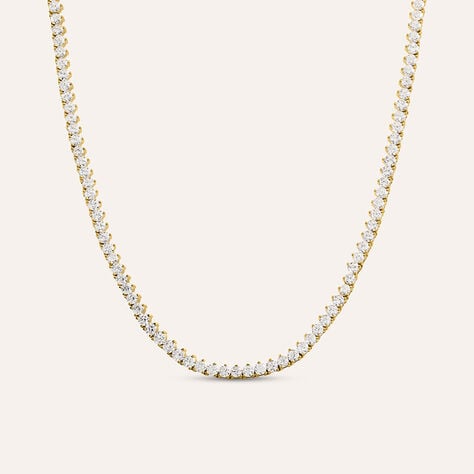 Collana Tennis Silver Glow Argento Dorato Cubic Zirconia - Collane Tennis Donna | Stroili