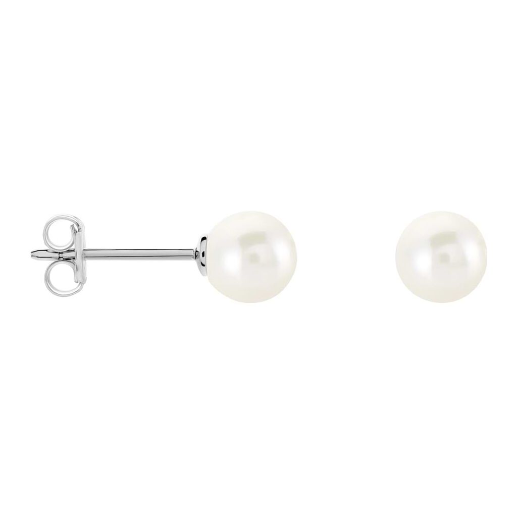 Orecchini Lobo Gabrielle Oro Bianco Perla Akoya - Orecchini a Lobo Donna | Stroili