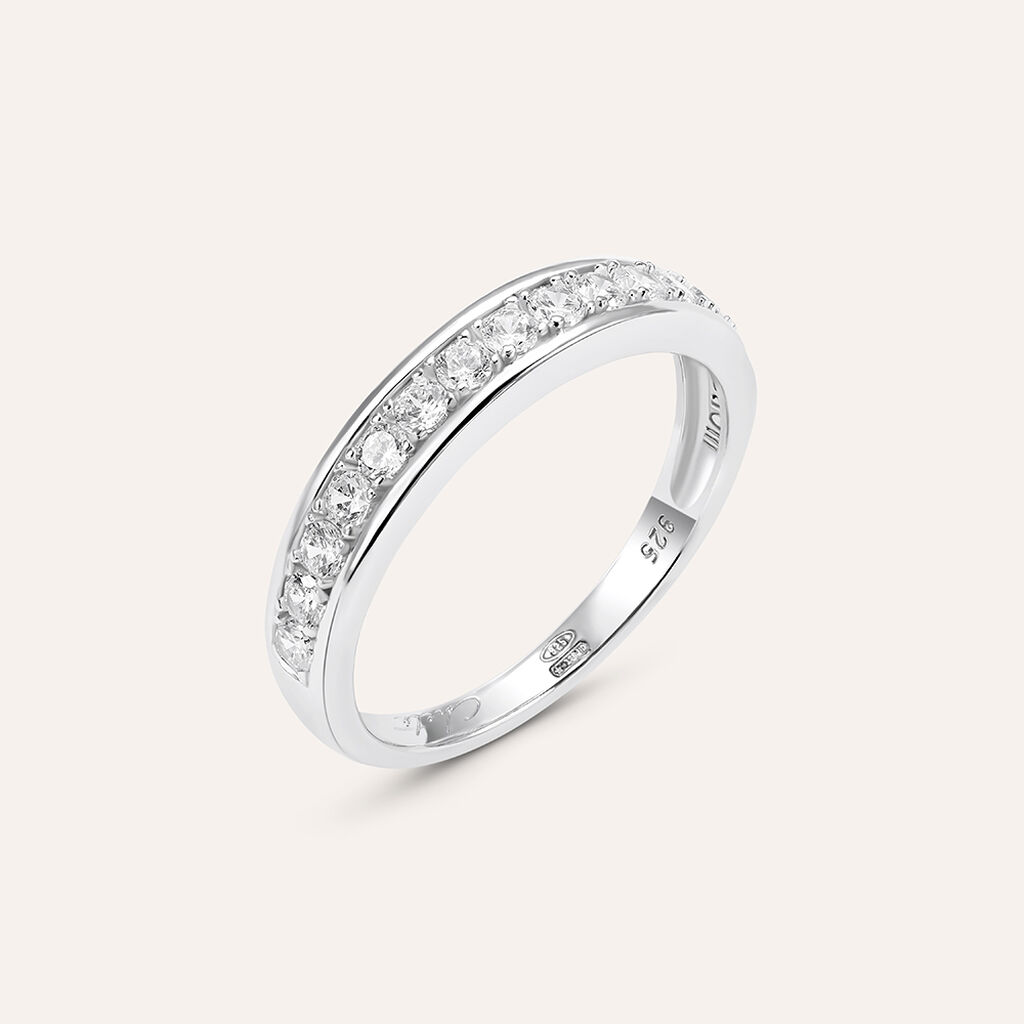 Anello Semi-eternity Silver Elegance Argento Rodiato Cubic Zirconia