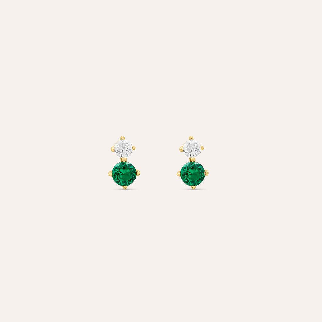 Orecchini Lobo Doppio Punto Luce Claire Oro Giallo Cubic Zirconia - Orecchini a Lobo Donna | Stroili