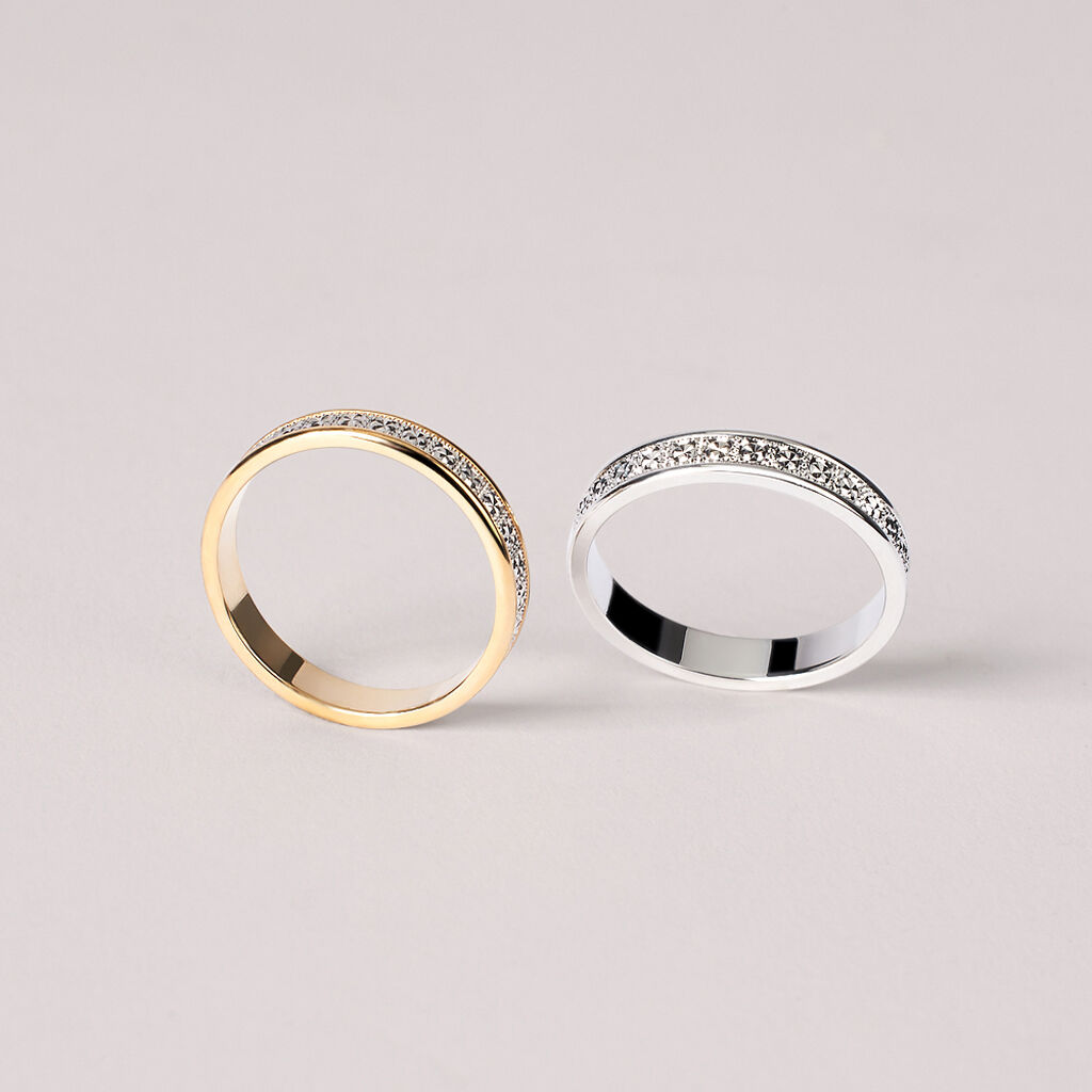 Fede Classica Diamantata 3.5 mm Oro Bianco