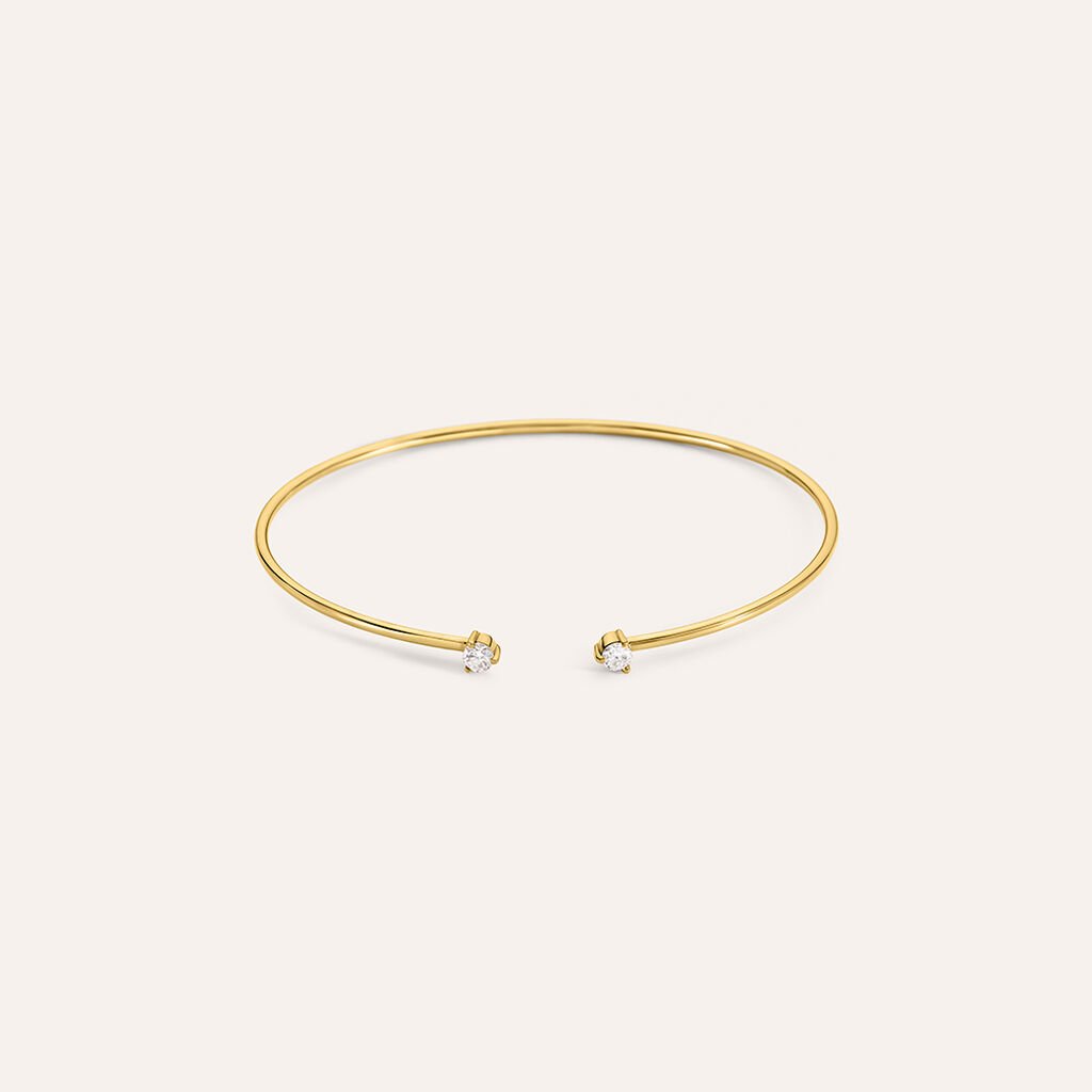 Bangle Doppio Punto Luce Diamade Glam Oro Giallo Diamante Lab-Grown