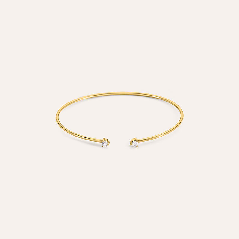 Bangle Doppio Punto Luce Diamade Glam Oro Giallo Diamante Lab-Grown - Bracciali Rigidi Donna | Stroili